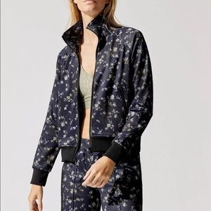 Pam + Gela Floral Zip Up Track Jacket size Small